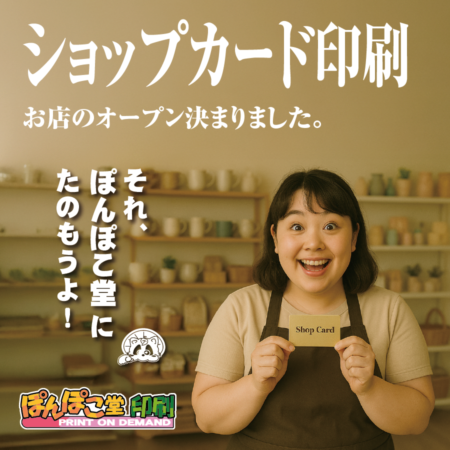 
丸顔ぽっちゃり女子／ショップカード印刷
